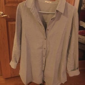 Eileen fisher grey flannel button down